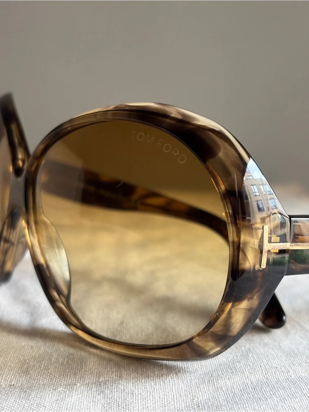 Tom Ford Natalia TF120 Oversized Round Sunglasses Gradient Lens with Case